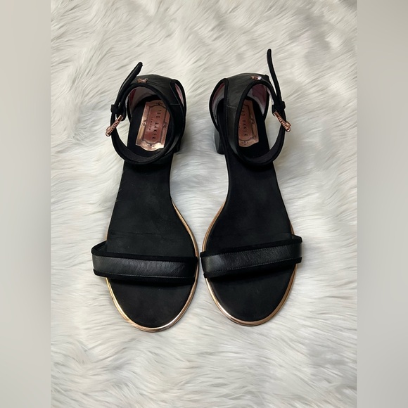 Ted Baker Women's Ruz Leather AF Ballet Flat, Black & w/rose gold, SZ 9.5 (EU40) - Picture 4 of 15